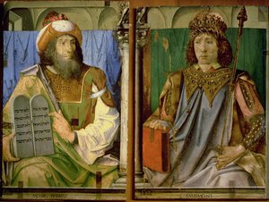 Mosè con i Dieci Comandamenti e Salomone, da una serie di ritratti di uomini illustri